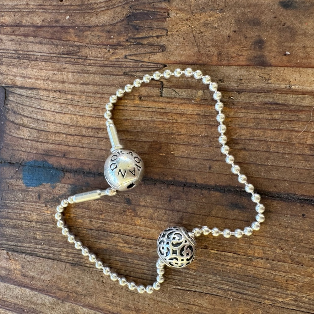 Pandora essence sterling ball bracelet and spirituality charm 7 in. Like new